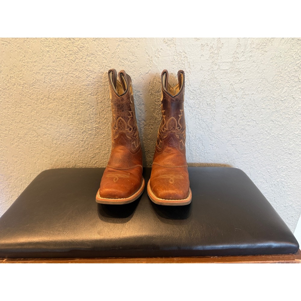 Smoky Mountain Boots Denver 2481C Kids Brown Leather Square Toe Western Boots 2R